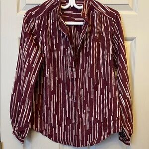 71-Women's Burgundy Patterned Top